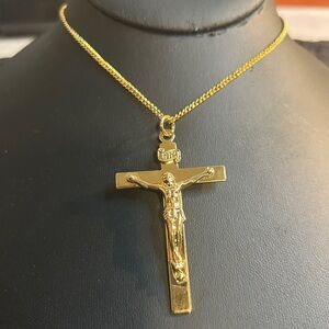 Deadstock Vintage Jesus Necklace Vintage Catholic Cross Necklace